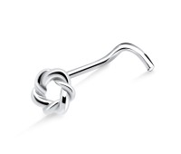 Twisted Circle Silver Curved Nose Stud NSKB-674